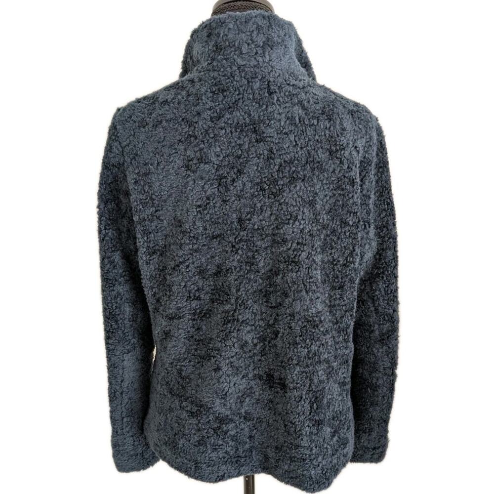 Pendleton Sherpa Fleece Jacket Women M Blue Plaid Accent Full Zip Mock Neck - Picture 4 of 15